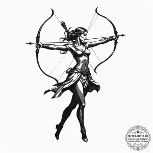 Tattoo sketch a sagittarius archer in action,... - эскиз тату (№1754623309_0, 08.08.2025 03:21) — tattoo-photo.ru