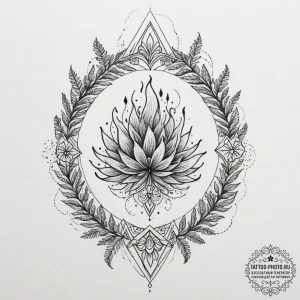 A tattoo design of a slavic ritual bonfire on... - эскиз тату (№1754624138_0, 08.08.2025 03:35) — tattoo-photo.ru