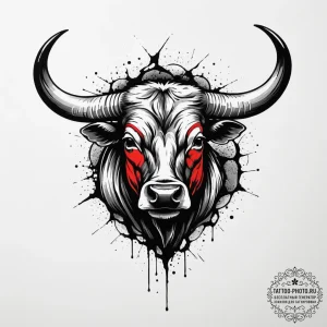 Tattoo sketch a zodiac animal (e.g., bull) co... - эскиз тату (№1754625150_0, 08.08.2025 03:52) — tattoo-photo.ru