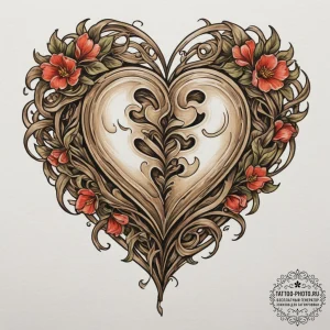 Tattoo design a heart shaped from two interlo... - эскиз тату (№1754627536_0, 08.08.2025 04:32) — tattoo-photo.ru