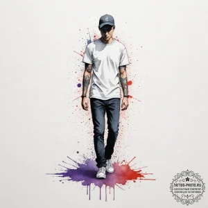 A person's shadow cast long on the ground dur... - эскиз тату (№1754628129_0, 08.08.2025 04:42) — tattoo-photo.ru