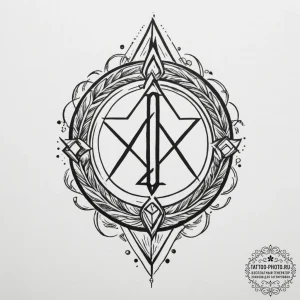 84. tattoo design: a minimalist "krada" rune,... - эскиз тату (№1754628522_0, 08.08.2025 04:48) — tattoo-photo.ru