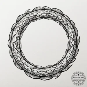 Tattoo sketch a stylized 'ouroboros' for eter... - эскиз тату (№1754630297_0, 08.08.2025 05:18) — tattoo-photo.ru