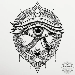 The eye of horus (is there as eye of ra, slig... - эскиз тату (№1754632878_0, 08.08.2025 06:01) — tattoo-photo.ru