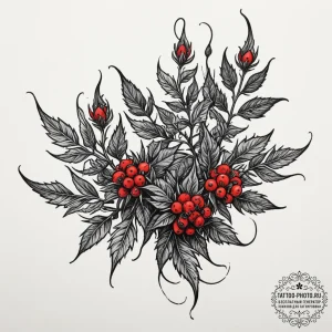 Tattoo design a thorny bush or bramble, symbo... - эскиз тату (№1754633473_0, 08.08.2025 06:11) — tattoo-photo.ru