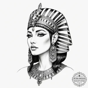 Cleopatra - эскиз тату (№1754633870_0, 08.08.2025 06:17) — tattoo-photo.ru