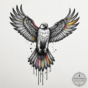 Hawk, concept art for tattoo, sketch tattoo s... - эскиз тату (№1754635259_0, 08.08.2025 06:40) — tattoo-photo.ru