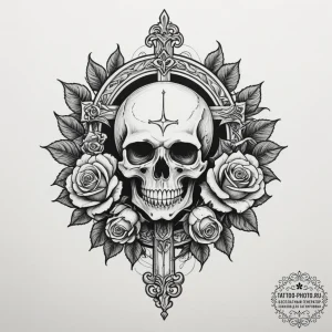 Satan, tattoo line art, black and white sketc... - эскиз тату (№1754636647_0, 08.08.2025 07:04) — tattoo-photo.ru