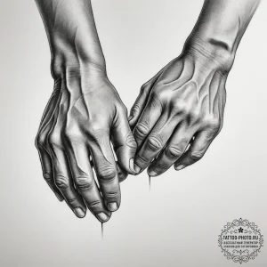 Tattoo sketch a pair of powerful, working han... - эскиз тату (№1754637046_0, 08.08.2025 07:10) — tattoo-photo.ru