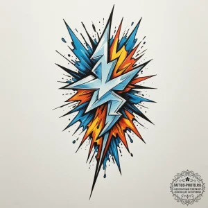 Tattoo sketch a lightning bolt striking a sol... - эскиз тату (№1754639823_0, 08.08.2025 07:57) — tattoo-photo.ru