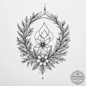 A minimalist tattoo design of the lunitsa sym... - эскиз тату (№1754640620_0, 08.08.2025 08:10) — tattoo-photo.ru