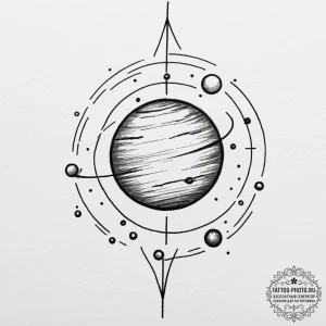 The astrological symbol for a planet (e.g., j... - эскиз тату (№1754641017_0, 08.08.2025 08:16) — tattoo-photo.ru