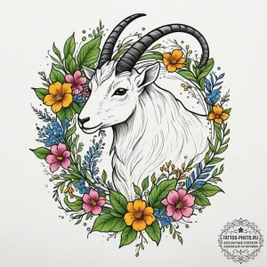 Tattoo design a capricorn goat-fish, with mou... - эскиз тату (№1754642206_0, 08.08.2025 08:36) — tattoo-photo.ru