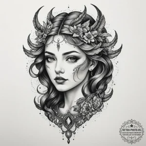 мифология и история (переосмысленные), concep... - эскиз тату (№1754643400_0, 08.08.2025 08:56) — tattoo-photo.ru