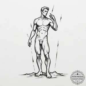Tattoo sketch a person's silhouette standing... - эскиз тату (№1754643998_0, 08.08.2025 09:06) — tattoo-photo.ru