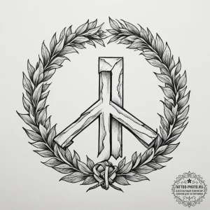 A minimalist linework tattoo of the slavic ru... - эскиз тату (№1754646776_0, 08.08.2025 09:52) — tattoo-photo.ru