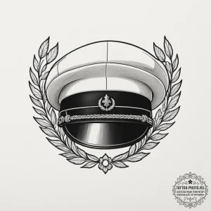Tattoo sketch a generic military cap or beret... - эскиз тату (№1754647175_0, 08.08.2025 09:59) — tattoo-photo.ru