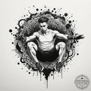 Tattoo design a stylized representation of po... - эскиз тату (№1754648362_0, 08.08.2025 10:19) — tattoo-photo.ru