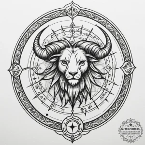 Tattoo sketch a zodiac animal in sketch style... - эскиз тату (№1754650146_0, 08.08.2025 10:49) — tattoo-photo.ru
