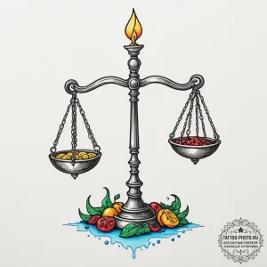 Tattoo sketch libra’s scales, appearing as an… — эскиз тату (№1754652135_0, 08.08.2025 11:22) — tattoo-photo.ru
