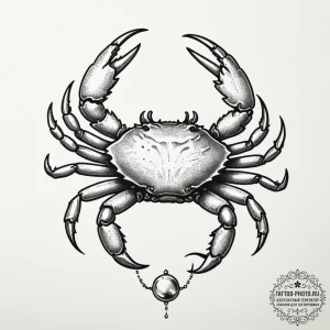 Tattoo design a cancer crab with a tiny pearl… — эскиз тату (№1754652731_0, 08.08.2025 11:32) — tattoo-photo.ru