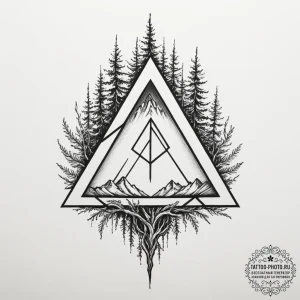 102. tattoo design: a «opora» rune integrated… — эскиз тату (№1754653325_0, 08.08.2025 11:42) — tattoo-photo.ru