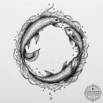 Tattoo design pisces fish, one appearing as a… — эскиз тату (№1754654115_0, 08.08.2025 11:55) — tattoo-photo.ru