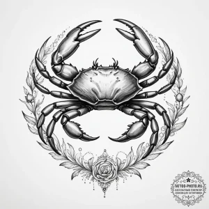 Tattoo design a cancer crab as a guardian of... - эскиз тату (№1754659466_0, 08.08.2025 13:24) — tattoo-photo.ru