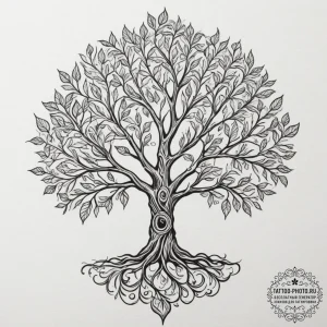 Tattoo design a ‘family tree’ where some leav… — эскиз тату (№1754661843_0, 08.08.2025 14:04) — tattoo-photo.ru