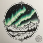 The northern lights (aurora borealis) dancing… — эскиз тату (№1754664019_0, 08.08.2025 14:40) — tattoo-photo.ru