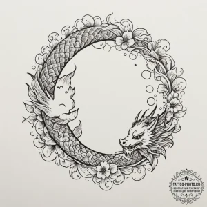 Tattoo design a hand-drawn sun and moon on op... - эскиз тату (№1754666197_0, 08.08.2025 15:16) — tattoo-photo.ru