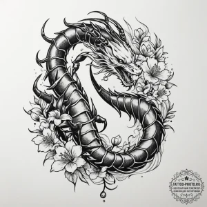 Tattoo design a scorpio scorpion, its body ma... - эскиз тату (№1754666795_0, 08.08.2025 15:26) — tattoo-photo.ru