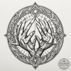 Tattoo design a circular pattern of abstract... - эскиз тату (№1754669397_0, 08.08.2025 16:09) — tattoo-photo.ru