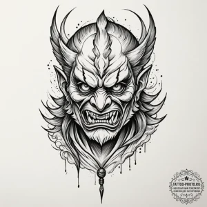 Tengu, tattoo drawing outline, muted color pa... - эскиз тату (№1754670397_0, 08.08.2025 16:26) — tattoo-photo.ru