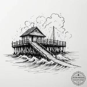 Tattoo design a powerful, sturdy pier extendi... - эскиз тату (№1754670791_0, 08.08.2025 16:33) — tattoo-photo.ru