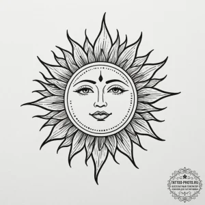 Tattoo sketch a stylized representation of th... - эскиз тату (№1754673151_0, 08.08.2025 17:12) — tattoo-photo.ru