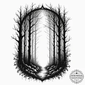 Tattoo design a silhouette of a hidden door i... - эскиз тату (№1754673349_0, 08.08.2025 17:15) — tattoo-photo.ru