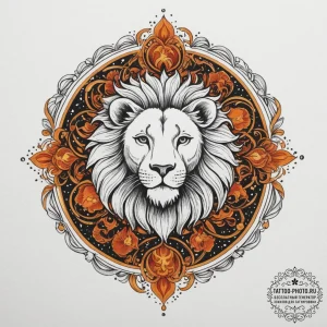 Tattoo design a zodiac sign with a background... - эскиз тату (№1754673947_0, 08.08.2025 17:25) — tattoo-photo.ru