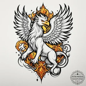 Tattoo design a powerful griffin, majestic an... - эскиз тату (№1754675331_0, 08.08.2025 17:48) — tattoo-photo.ru
