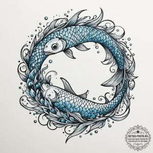 Tattoo design realistic pisces fish, scales s... - эскиз тату (№1754676957_0, 08.08.2025 18:15) — tattoo-photo.ru
