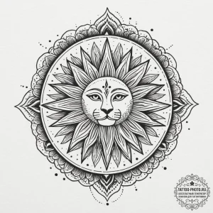 Tattoo sketch a leo symbol made of sun rays a... - эскиз тату (№1754677764_0, 08.08.2025 18:29) — tattoo-photo.ru