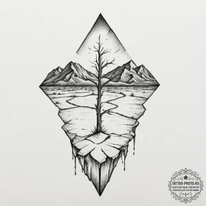 The cracked, dry earth of a desert playa, str... - эскиз тату (№1754684999_0, 08.08.2025 20:29) — tattoo-photo.ru