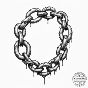 Tattoo sketch a broken chain with one strong,... - эскиз тату (№1754688027_0, 08.08.2025 21:20) — tattoo-photo.ru