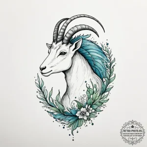 Tattoo design a capricorn goat-fish, half ear... - эскиз тату (№1754688227_0, 08.08.2025 21:23) — tattoo-photo.ru