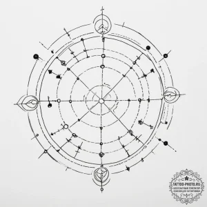 Tattoo sketch a zodiac constellation on a per... - эскиз тату (№1754688432_0, 08.08.2025 21:27) — tattoo-photo.ru