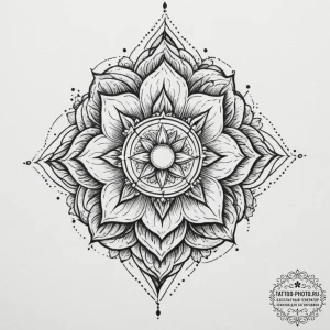 Tattoo design a single, unwavering light in a... - эскиз тату (№1754691847_0, 08.08.2025 22:24) — tattoo-photo.ru