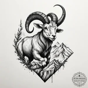 Tattoo design a capricorn goat-fish trying to... - эскиз тату (№1754694821_0, 08.08.2025 23:13) — tattoo-photo.ru