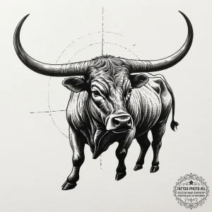 Tattoo design a taurus bull's silhouette in s... - эскиз тату (№1754695411_0, 08.08.2025 23:23) — tattoo-photo.ru
