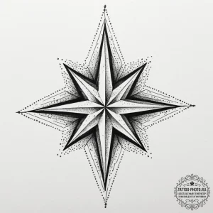 Tattoo sketch a strong, clear star acting as... - эскиз тату (№1754696000_0, 08.08.2025 23:33) — tattoo-photo.ru