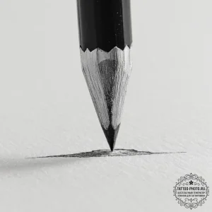 A close-up of a freshly sharpened pencil tip. - эскиз тату (№1754700131_0, 09.08.2025 00:42) — tattoo-photo.ru